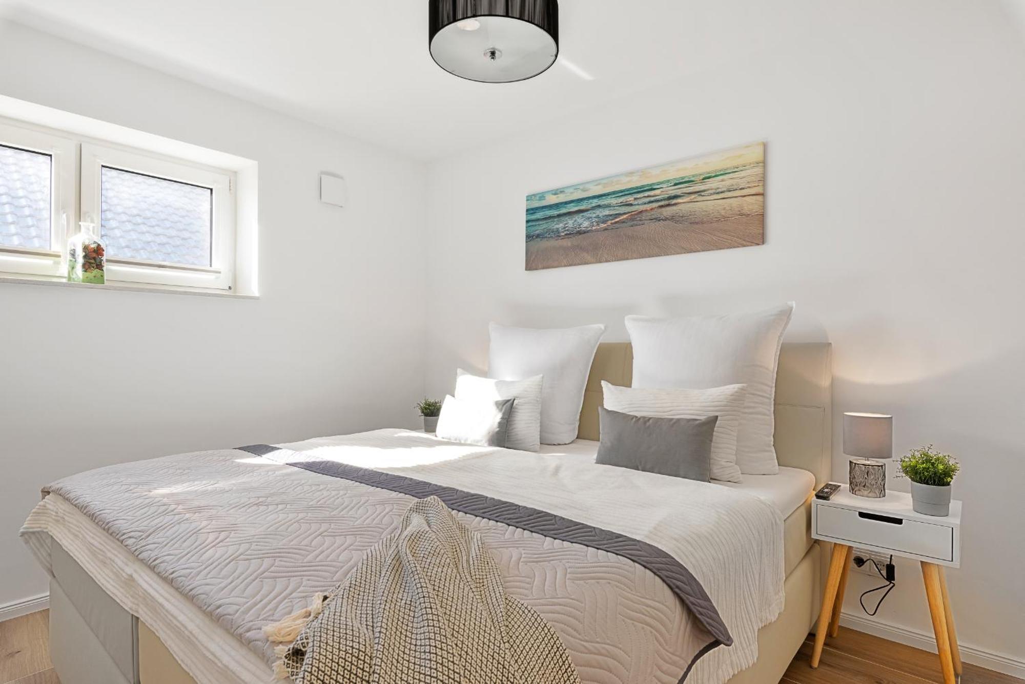 Horizont- direkt am Wasser, Hafenblick, Fahrstuhl, Sauna, ueberdachter Balkon Olpenitz Exterior foto